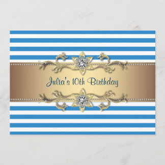 Invitación de cumpleaños número 10 con flores de o