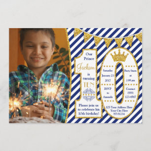 Invitación de cumpleaños número 10 con sobres