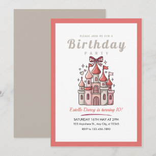 Invitación de cumpleaños número 10 de niñas del ca