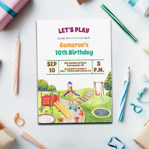 Invitación de cumpleaños número 10 para fiesta col