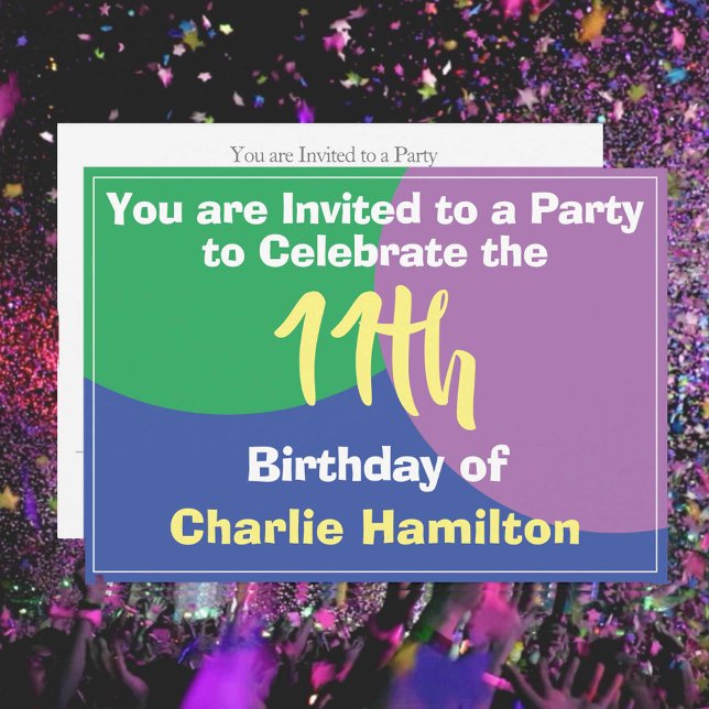 Invitación de cumpleaños número 11 (Subido por el creador)