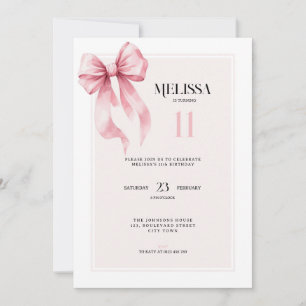 Invitación de cumpleaños número 11 con elegante la