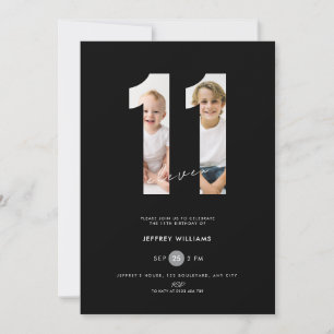 Invitación de cumpleaños número 11 con foto para n