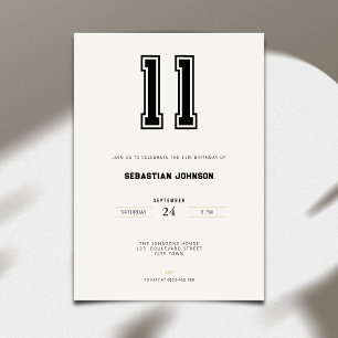Invitación de cumpleaños número 11 - Estilo deport