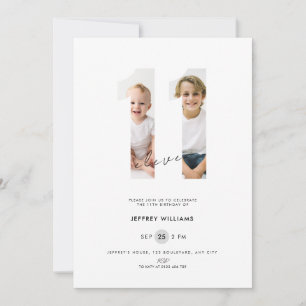 Invitación de cumpleaños número 11 para niños - Bl
