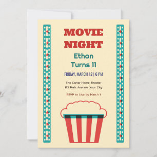 Invitación de cumpleaños número 11 para Noche de C