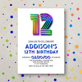 Invitación de cumpleaños número 12 a la diversión