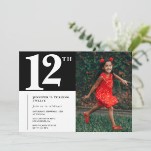Invitación de cumpleaños número 12 Chic para niñas