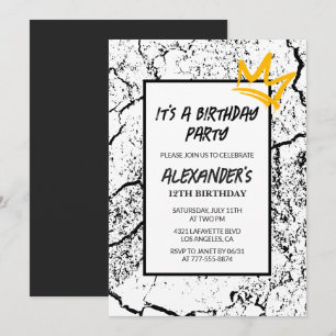 invitación de cumpleaños número 12 Niño Fiesta Gra