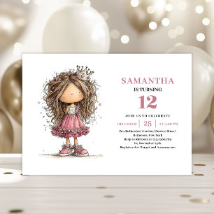 Invitación de cumpleaños número 12 para adolescent