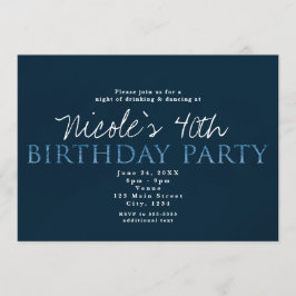Invitación de cumpleaños número 13 azul 13TH