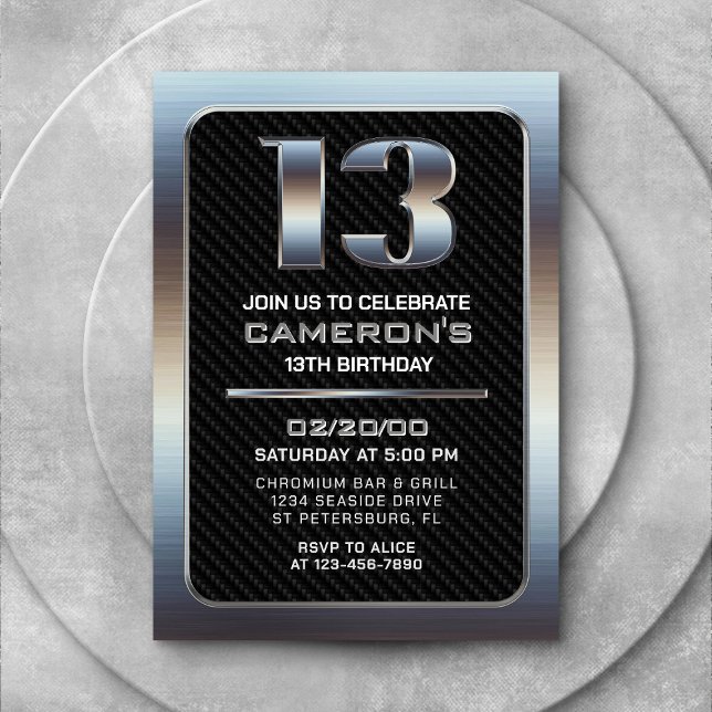 Invitación de cumpleaños número 13 del niño (Subido por el creador)