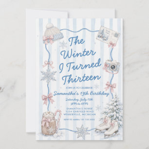 Invitación de cumpleaños número 13 Preppy de Invie