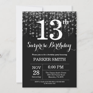 Invitación de cumpleaños número 13 sorpresa con br