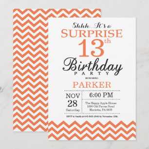 Invitación de cumpleaños número 13 sorpresa con Co