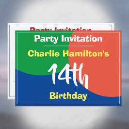 Invitación de cumpleaños número 14 para niños