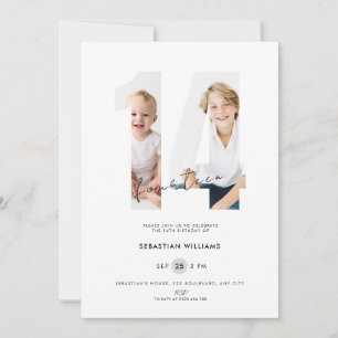 Invitación de cumpleaños número 14 personalizada e
