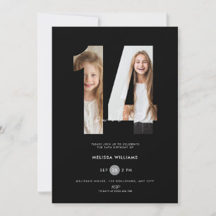 Invitación de cumpleaños número 14 personalizada e