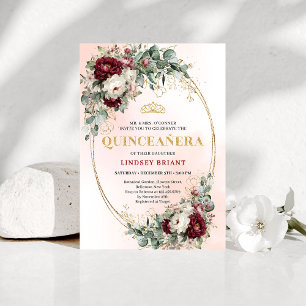Invitación de cumpleaños número 15 Chic Marsala Fl