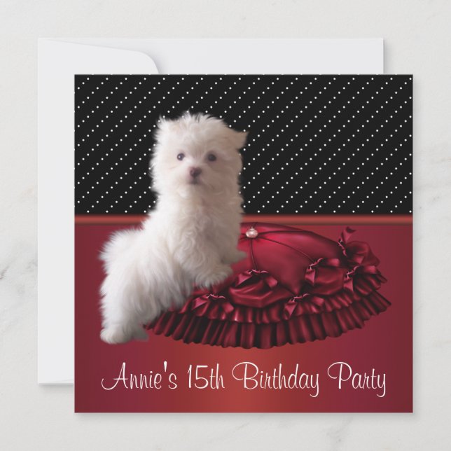 Invitación de cumpleaños número 15 de cachorrorojo (Anverso)