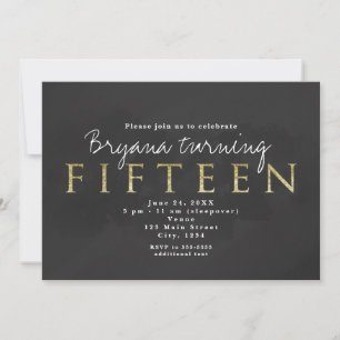Invitación de cumpleaños número 15 de color gris o