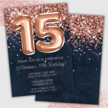 Invitación de cumpleaños número 15 de color rosa d