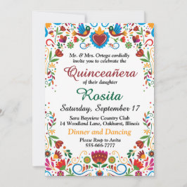 Invitación de cumpleaños número 15 de niñas mexica