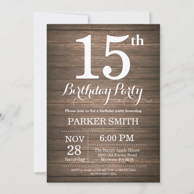 Invitación de cumpleaños número 15 de Rusia (Anverso)