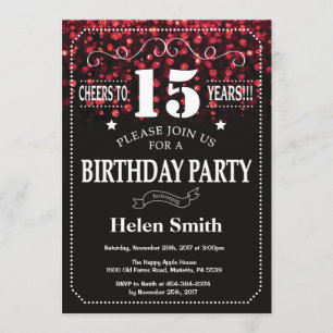 Invitación de cumpleaños número 15 del Purpurina R