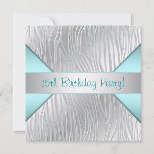 Invitación de cumpleaños número 15 elegante cebra 