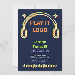 Invitación de cumpleaños número 15 para auriculare