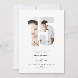 Invitación de cumpleaños número 15 para chicos en