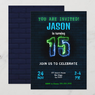 invitación de cumpleaños número 15 para niño