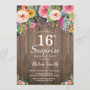 Invitación de cumpleaños número 16 a una sorpresa