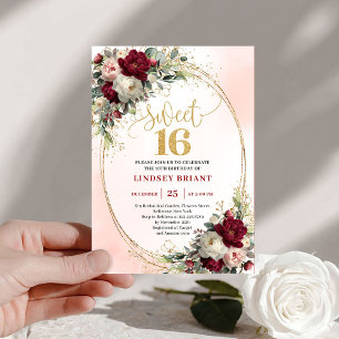 Invitación de cumpleaños número 16 Chic Boho Marsa