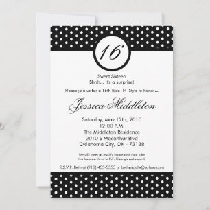Invitación de cumpleaños número 16 de punto de pol