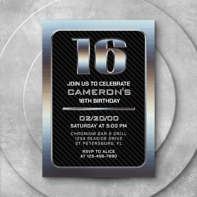 Invitación de cumpleaños número 16 del niño (Subido por el creador)