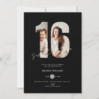 Invitación de cumpleaños número 16 dulce con foto