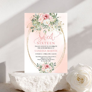 Invitación de cumpleaños número 16 dulce y elegant