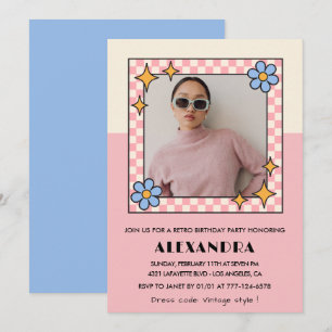 invitación de cumpleaños número 16 Flores rosadas