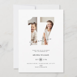 Invitación de cumpleaños número 17 para chicas con