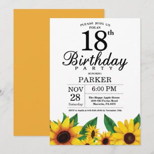 Invitación de cumpleaños número 18