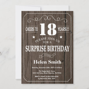 Invitación de cumpleaños número 18 a la sorpresa r