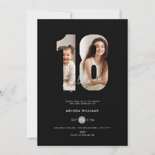 Invitación de cumpleaños número 18 con foto para c