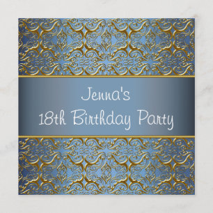 Invitación de cumpleaños número 18 de Teal Bue Tea