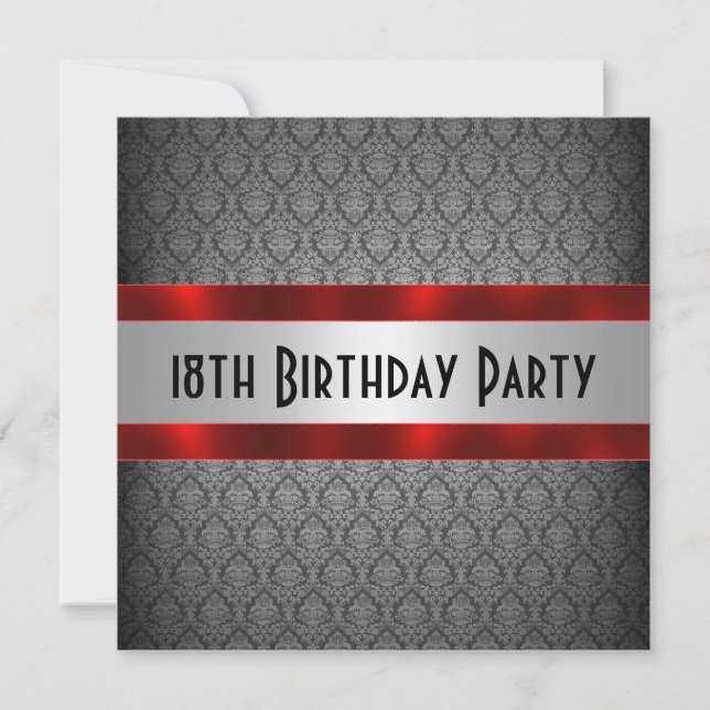 Invitación de cumpleaños número 18 del hombre (Anverso)