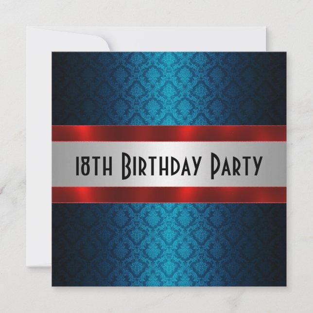 Invitación de cumpleaños número 18 del hombre (Anverso)