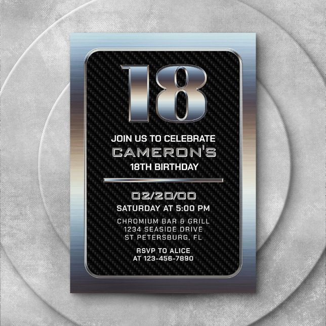 Invitación de cumpleaños número 18 del niño (Subido por el creador)