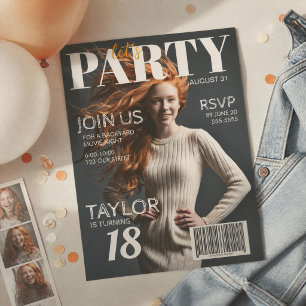Invitación de cumpleaños número 18 estilo revista
