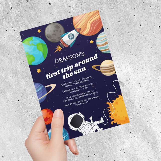 Invitación de cumpleaños número 1 al espacio exter (Subido por el creador)